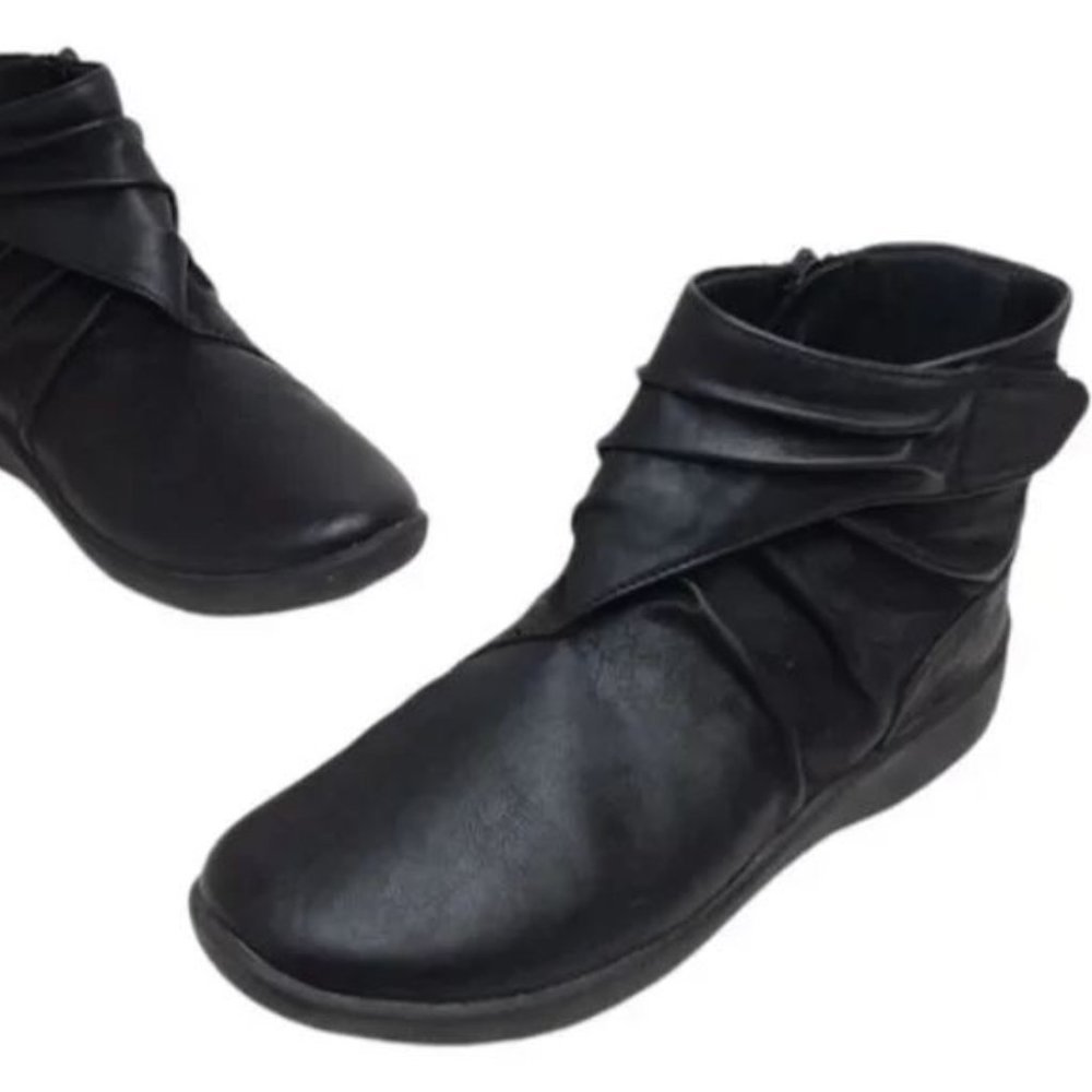 Clarks Cloudsteppers Sillian Sway Ankle Boots Black Womens Size 8M